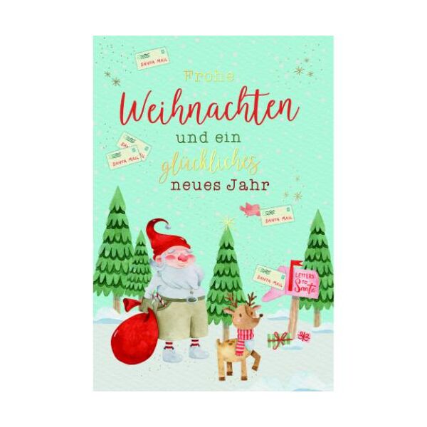 Weihnachtskarten mit Briefumschlag Zwerg Rentier Briefkasten Briefe Frohe Weihnachten ein glückliches neues Jahr