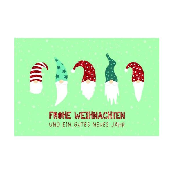 Weihnachtskarten mit Briefumschlag Wichtel Zwerge Frohe Weihnachten und ein gutes neues Jahr