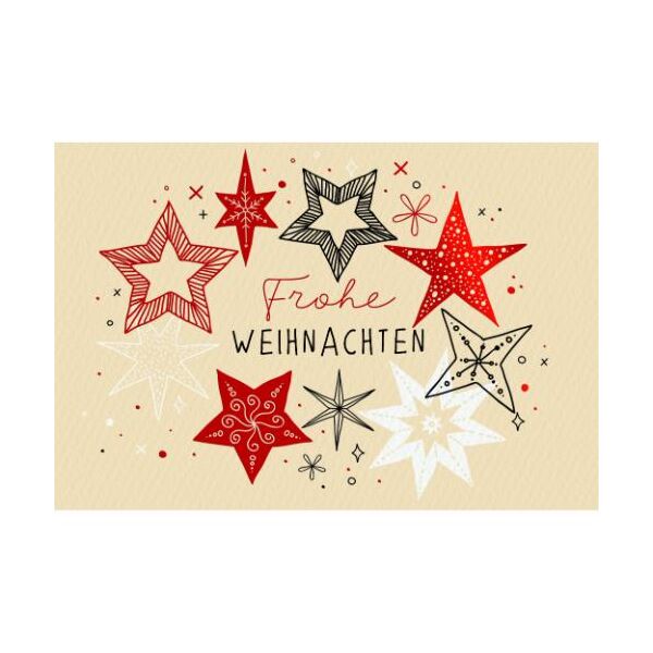 Weihnachtskarten mit Briefumschlag verschiedene Sterne Frohe Weihnachten