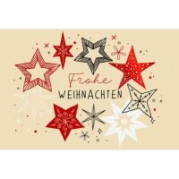Weihnachtskarten mit Briefumschlag verschiedene Sterne...