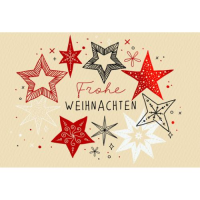 Weihnachtskarten mit Briefumschlag verschiedene Sterne...