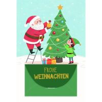 Weihnachten Geldkarte mit Briefumschlag Weihnachtsmann...