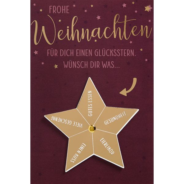 Weihnachten Glückwunschkarte mit Umschlag Moving Cards Drehscheibe Stern Frohe Weihnachten