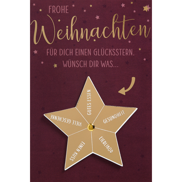 Weihnachten Glückwunschkarte mit Umschlag Moving Cards Drehscheibe Stern Frohe Weihnachten