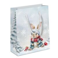 Weihnachten Geschenktasche A5-Format Hase im Schnee Bugsy