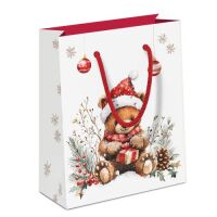 Weihnachten Geschenktasche A5-Format Teddy mit Geschenk...