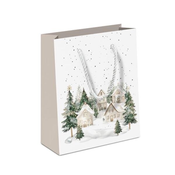Weihnachten Geschenktasche A5-Format Dorf im Schnee Snowy houses