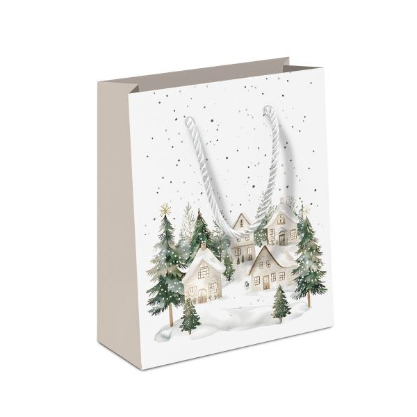 Weihnachten Geschenktasche A5-Format Dorf im Schnee Snowy houses