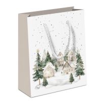 Weihnachten Geschenktasche A5-Format Dorf im Schnee Snowy...