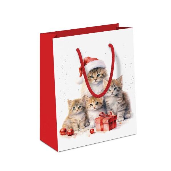 Weihnachten Geschenktasche A5-Format Kätzchen Geschenk Kugeln Meaowy Christmas