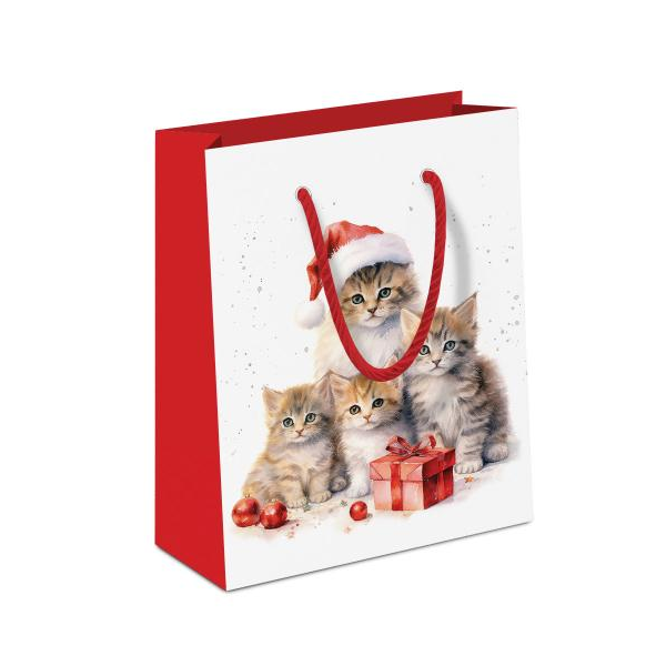 Weihnachten Geschenktasche A5-Format Kätzchen Geschenk Kugeln Meaowy Christmas