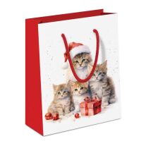 Weihnachten Geschenktasche A5-Format Kätzchen...
