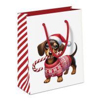 Weihnachten Geschenktasche A5-Format Dackel mit...