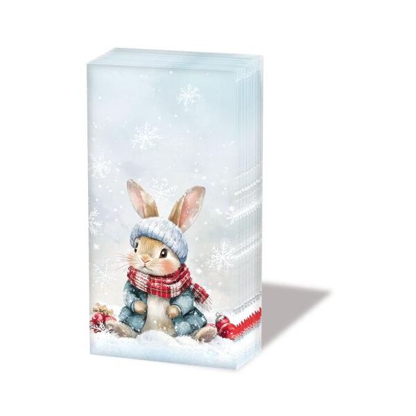 Weihnachten Taschentücher Hase im Schnee 10 Stück Bugsy