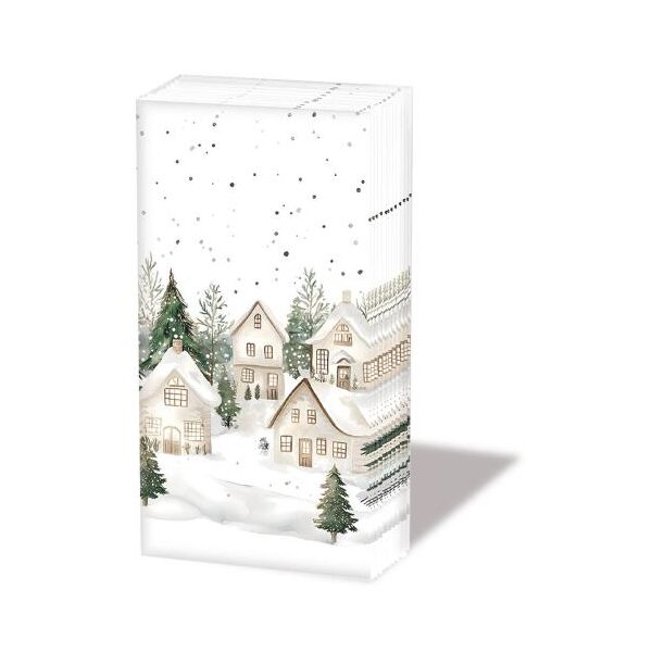 Weihnachten Taschentücher Dorf im Schnee 10 Stück Snowy houses