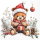 Weihnachten Servietten Cocktail 25x25 3-lagig 20 Stück Teddy mit Geschenk  Teddys gift white FSC Mix