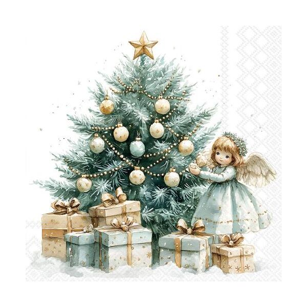 Weihnachten Servietten Cocktail 25x25 3-lagig 20 Stück Engel Tannenbaum Geschenke Christmas fairy FSC Mix