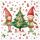 Weihnachten Servietten Cocktail 25x25 3-lagig 20 Stück Wichtel bei Tannenbaum  Elves by the tree FSC Mix