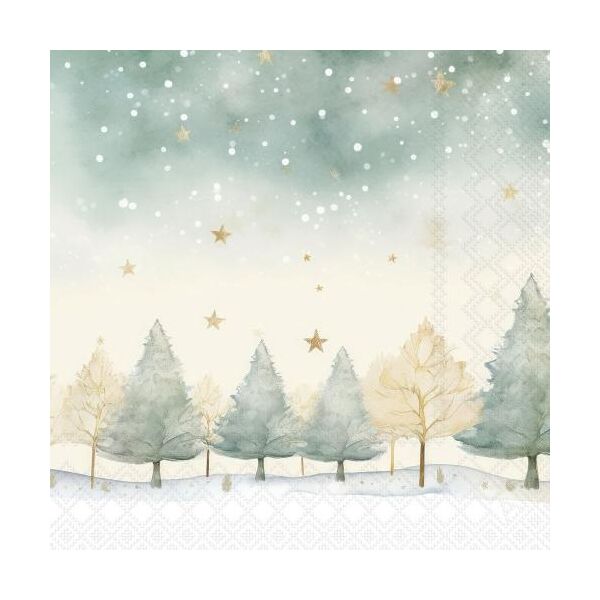Weihnachten Servietten Cocktail 25x25 3-lagig 20 Stück Sternenhimmel Winterlandschaft Starry sky FSC Mix