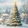 Weihnachten Servietten Cocktail 25x25 3-lagig 20 Stück Tannenbaum im Schnee  Tree in snow FSC Mix