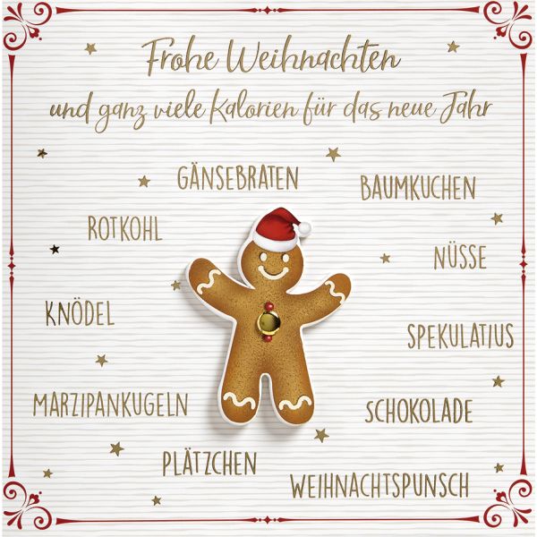 Weihnachten Quadratische Glückwunschkarte mit Umschlag Moving Cards Drehscheibe Kalorien Frohe Weihnachten