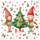 Weihnachten Servietten Lunch 33x33 3-lagig 20 Stück Wichtel bei Tannenbaum  Elves by the tree FSC Mix