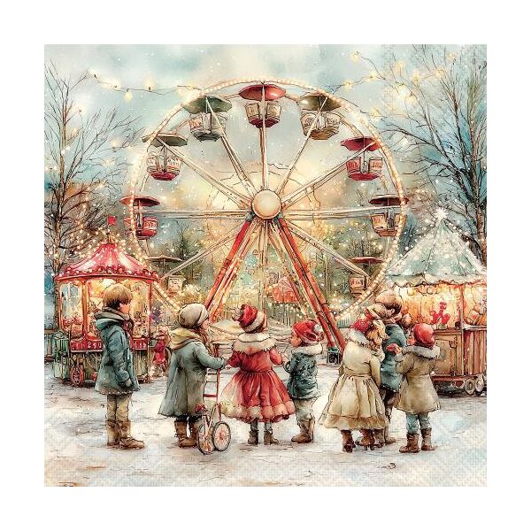 Weihnachten Servietten Lunch 33x33 3-lagig 20 Stück Weihnachtsmarkt Theme park FSC Mix