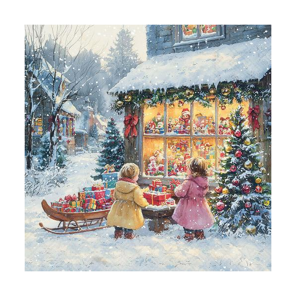 Weihnachten Servietten Lunch 33x33 3-lagig 20 Stück Spielzeugladen Toy shop FSC Mix