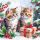 Weihnachten Servietten Lunch 33x33 3-lagig 20 Stück Katzen mit Geschenk Kitty gift FSC Mix