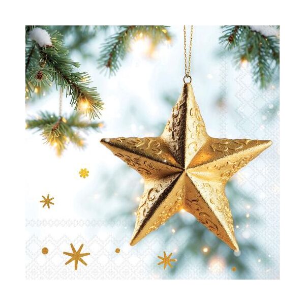 Weihnachten Servietten Lunch 33x33 3-lagig 20 Stück Stern in Weihnachtsbaum Sparkling star FSC Mix