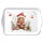 Weihnachten Tray melamine Tablett 13 x 21 Teddy mit Geschenk Tray melamine 13x21 cm Teddys gift white