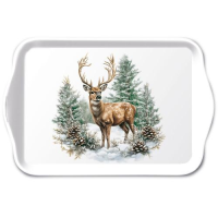 Weihnachten Tray melamine Tablett 13 x 21 Hirsch im Wald...