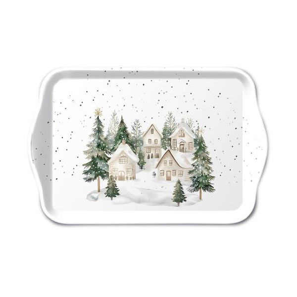 Weihnachten Tray melamine Tablett 13 x 21 Dorf im Schnee Tray melamine 13x21 cm Snowy houses