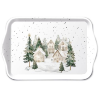 Weihnachten Tray melamine Tablett 13 x 21 Dorf im Schnee...
