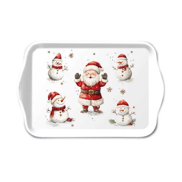 Weihnachten Tray melamine Tablett 13 x 21 Weihnachtsmann Schneemänner Tray melamine 13x21 cm Jolly friends