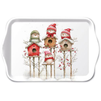 Weihnachten Tray melamine Tablett 13 x 21 Vogelhaus...
