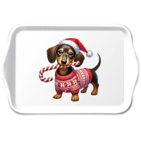 Weihnachten Tray melamine Tablett 13 x 21 Dackel mit...