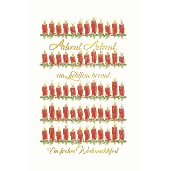 A Weihnachten Glückwunschkarte mit Umschlag Advent, Advent, ein Lichtlein brennt...