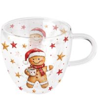 Weihnachten Doppelwandiger Glasbecher 0,2 l Lebkuchenmann...