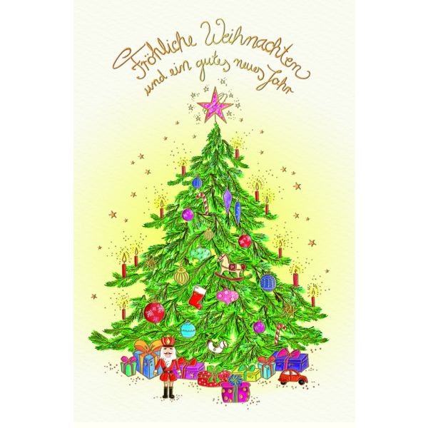Weihnachten Grußkarte Glückwunschkarte mit Umschlag Skorpion`s Art Weihnachtsbaum, Natur