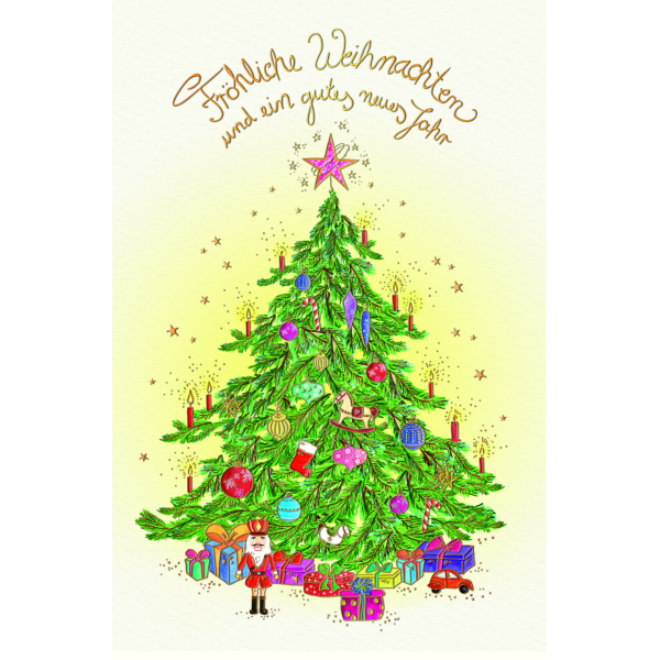 Weihnachten Grußkarte Glückwunschkarte mit Umschlag Skorpion`s Art Weihnachtsbaum, Natur