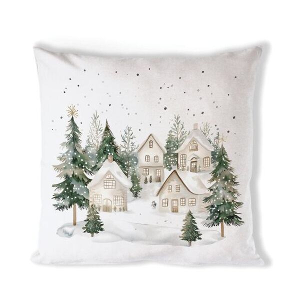 Weihnachten Kissenbezug Dorf im Schnee 40x40 cm Snowy houses