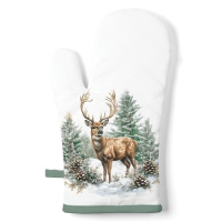 Weihnachten Ofenhandschuh 18x30 cm Hirsch im Wald  Winter...