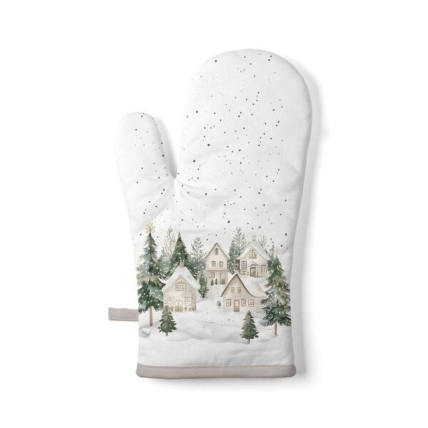 Weihnachten Ofenhandschuh 18x30 cm Dorf im Schnee  Snowy houses