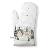 Weihnachten Ofenhandschuh 18x30 cm Dorf im Schnee  Snowy...