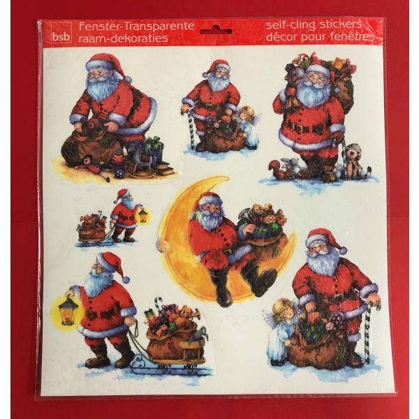 Weihnachten Fenstertransparente  7 Weihnachtsmänner