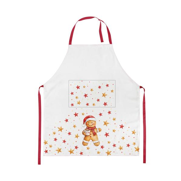 Weihnachten Schürze 70x85 cm Lebkuchenmann mit Kakao  Cocoa and cookie