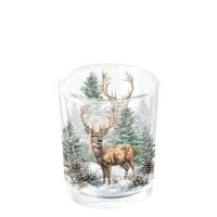 Weihnachten Teelichthalter Hirsch im Wald  Tea light...