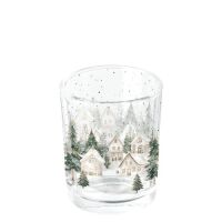 Weihnachten Teelichthalter Dorf im Schnee  Tea light...