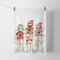 Weihnachten Geschirrtuch 50x70 cm Vogelhaus Quartett...